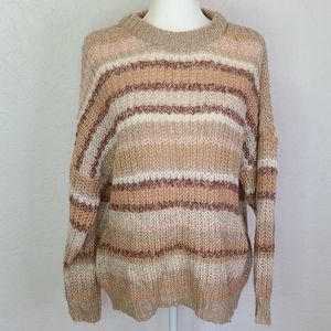 AEO fall striped knit cozy sweater medium